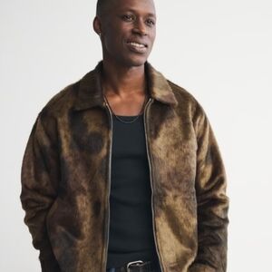 Abercrombie & Fitch Brown Faux Fur Bomber Jacket
